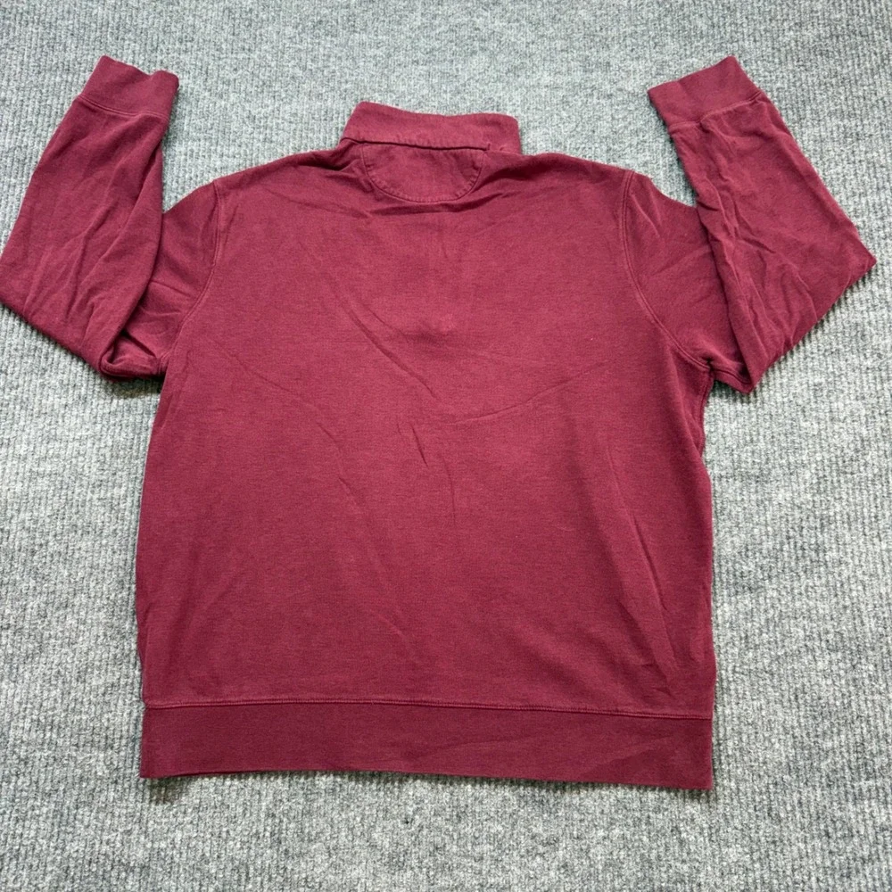 Polo Ralph Lauren Mens L Red Quarter Zip Sweater Pony Logo‎ Pullover